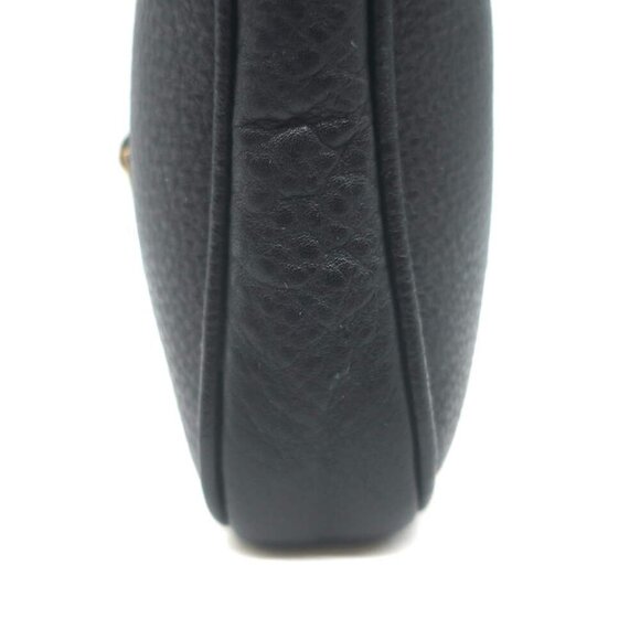 Vintage Christian Dior Small D Clutch Black Grained Leather - Picture 6 of 13